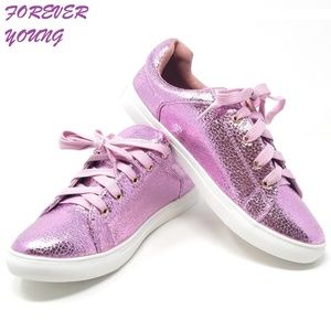 Women's Laced Fashion Walking Shoes, SN-2814, Pink